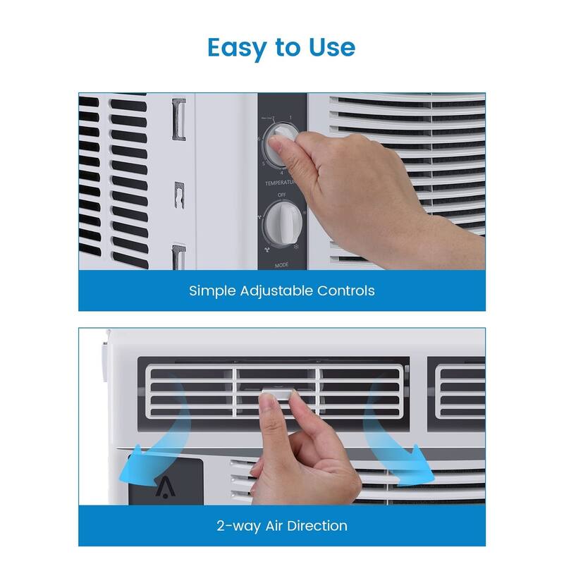 5000 BTU Window Air Conditioner, Reusable Filter, 110-115V
