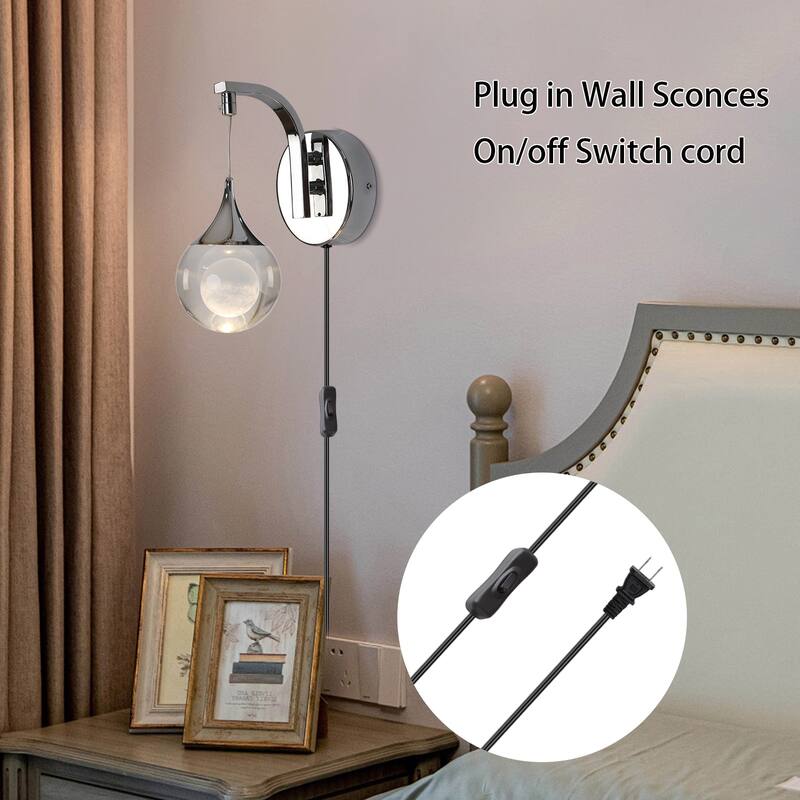 LED Wall Lights Plug in Wall Sconce Crystal Wall Sconces - N/A