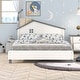 preview thumbnail 10 of 52, Platform bed with house shaped headboard White/Grey - Full