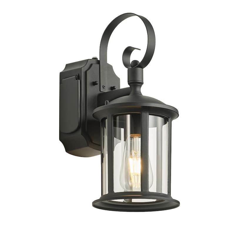 1-Light Cylinder Roof Shape Wall Sconces Outdoor Lights - 6.5"D×6.5"W×15"H