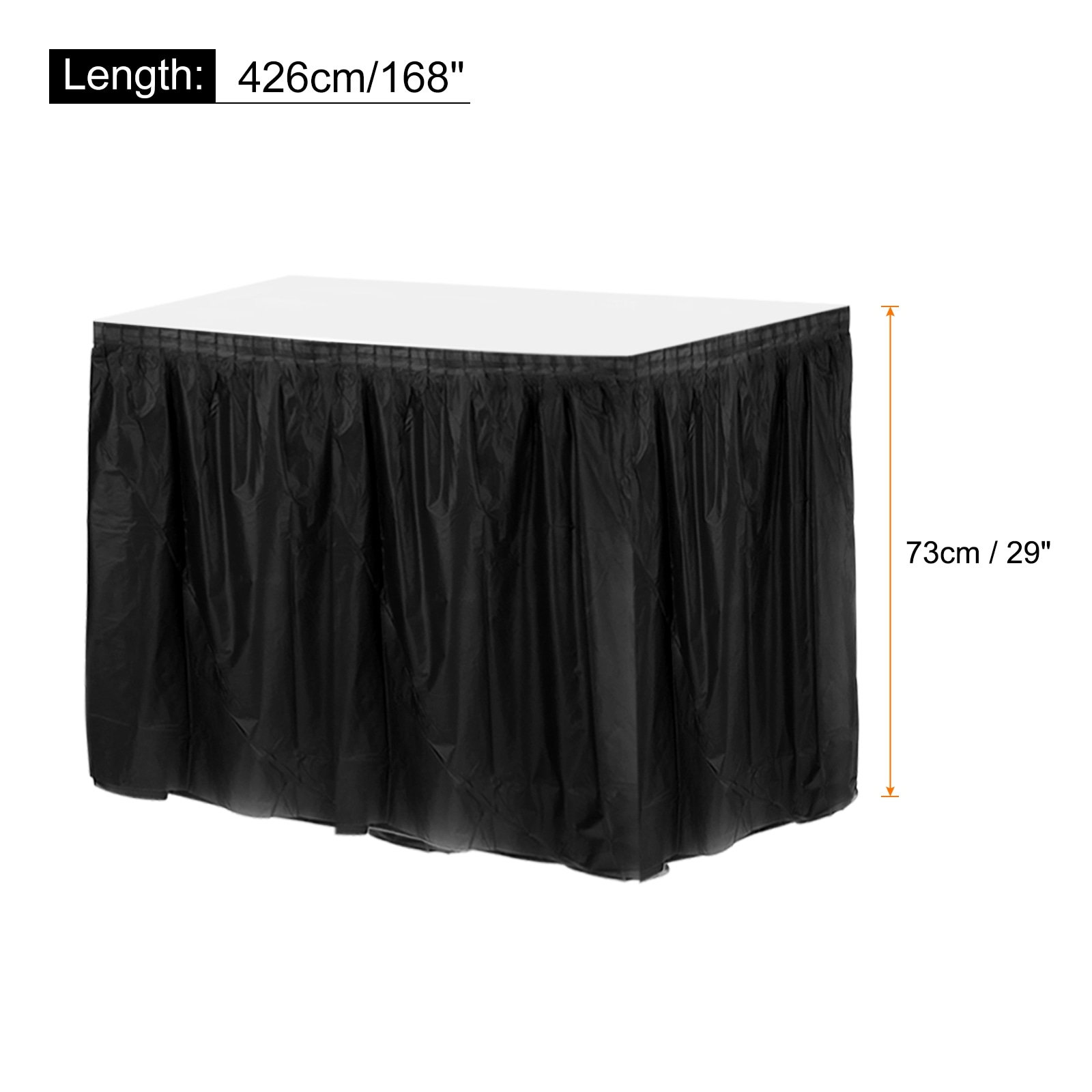 Plastic Table Skirts, Table Skirts for Rectangle Tables, Disposable Table Covers for Birthday - 29 in x 14 Ft