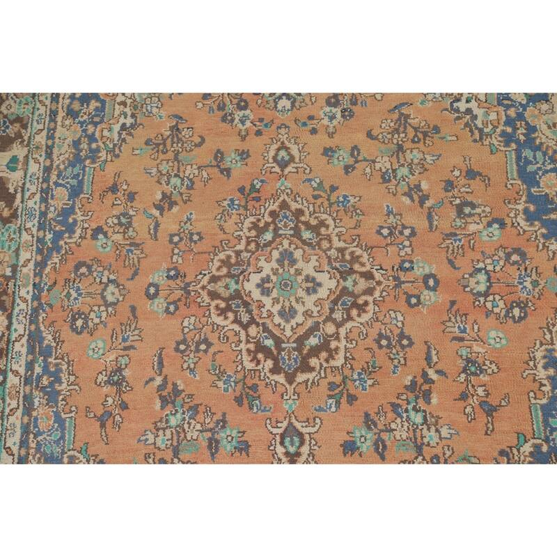Traditional Hamedan Persian Vintage Area Rug Hand-Knotted Wool Carpet - 6'6"x 9'8"