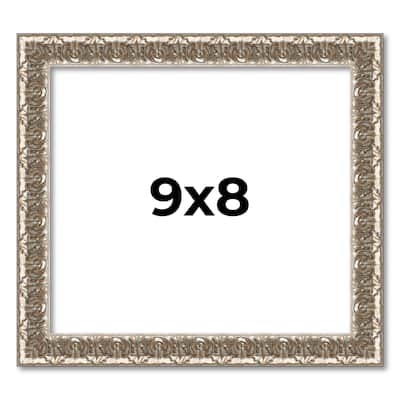 9x8 Frame Silver Versailles Ornate Solid Wood Picture Frame | 1 Inch