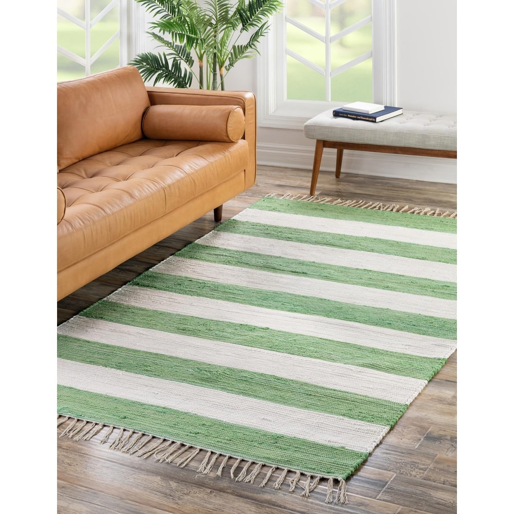 Solid/Striped Emaburn Collection Area Rug