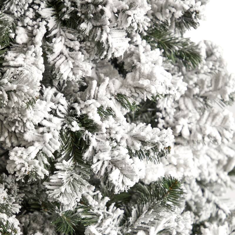 10ft. Flocked Fir Artificial Christmas Tree with 800 Clear LED Lights and 1680 Tips - Towering Winter X-Mas Showpiece