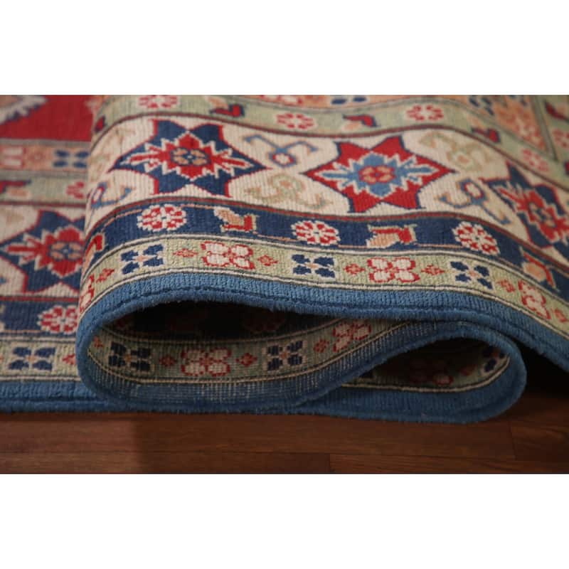 Blue Kazak Oriental Area Rug Wool Carpet - 8'2" x 11'9"