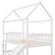 preview thumbnail 27 of 25, Wooden Twin Size House-shaped Loft Bed with Slide, Ladder and Guardrails