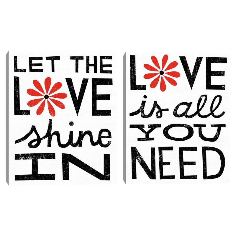 Inspiration Love I Red Flower, Inspiration Love II Red Flower Canvas Art Prints