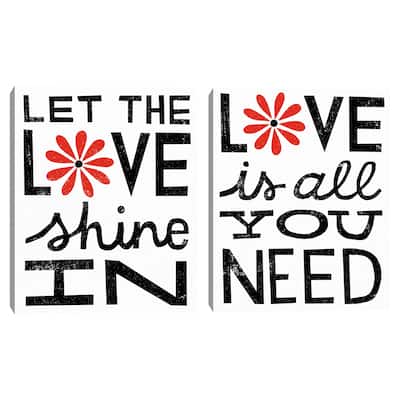 Inspiration Love I Red Flower, Inspiration Love II Red Flower Canvas Art Prints