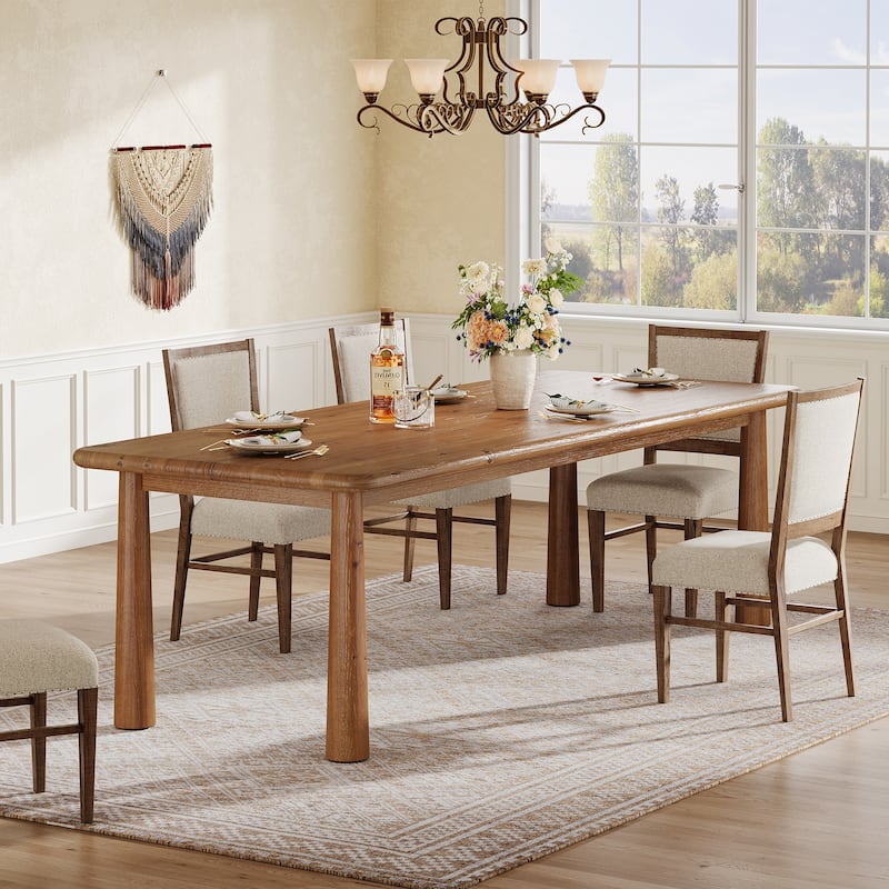 63'' Solid Wood Dining Table, Kitchen Table Dining Room Furniture