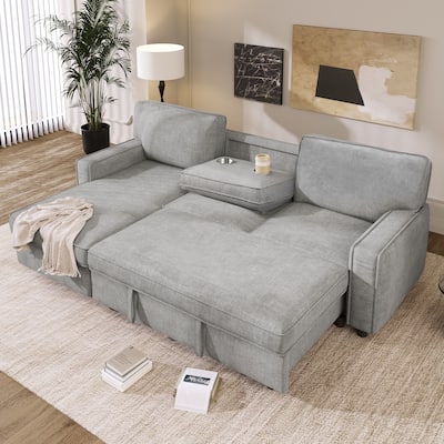 Upholstery Sleeper Sectional Sofa L-Shaped Convertible Sofa with
