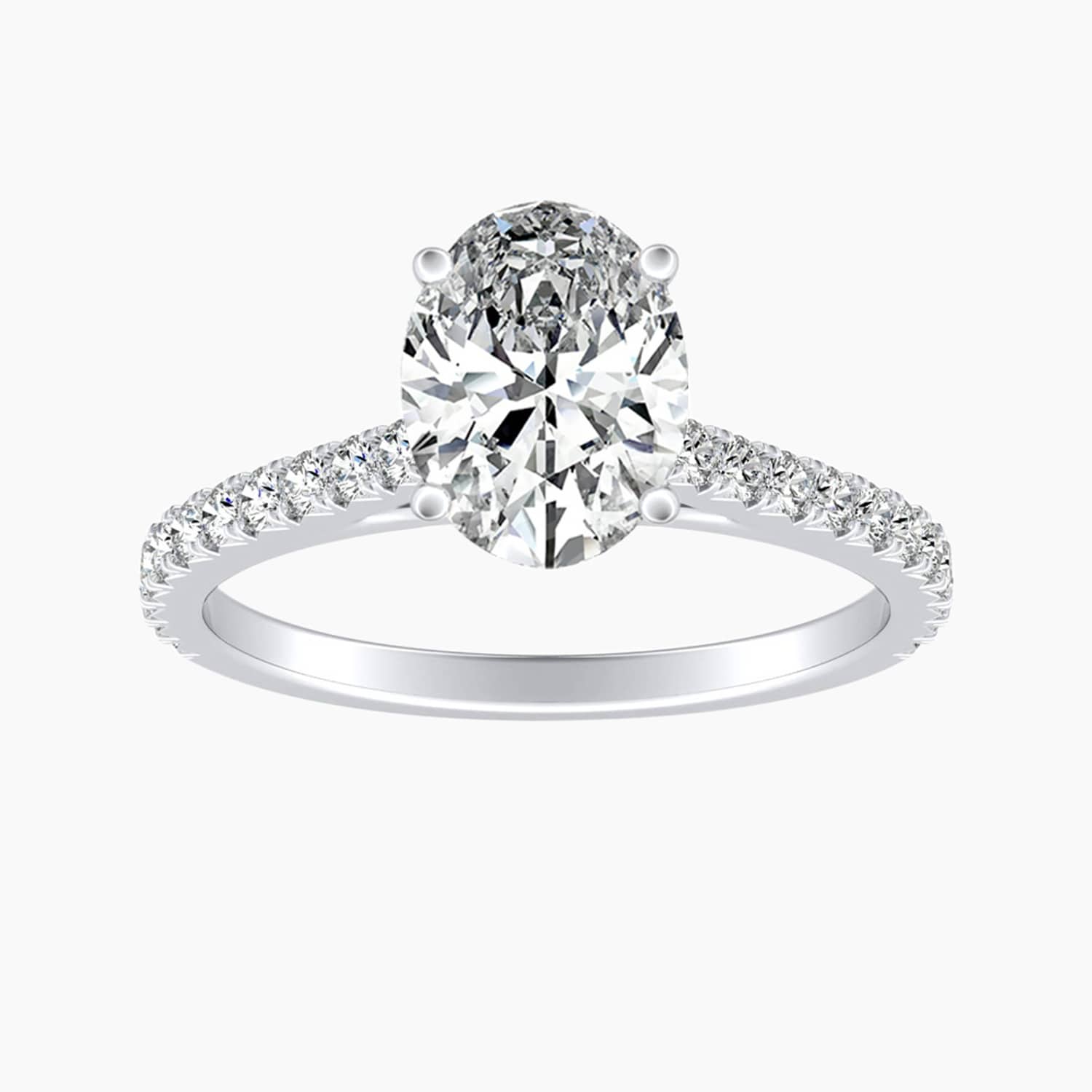 Auriya 14K Gold Lab Grown Diamond Oval Classic Cathedral Engagement Ring 1.33 - 5.33ct. tw. (E-F, VS)