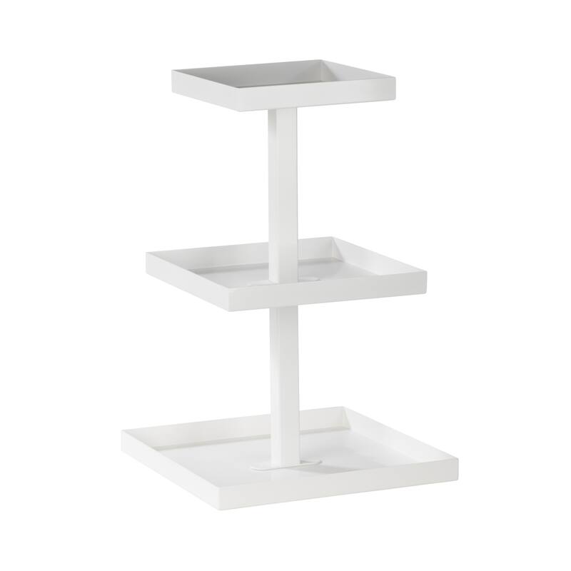 Square 3 Tier Metal Tabletop Display - Black