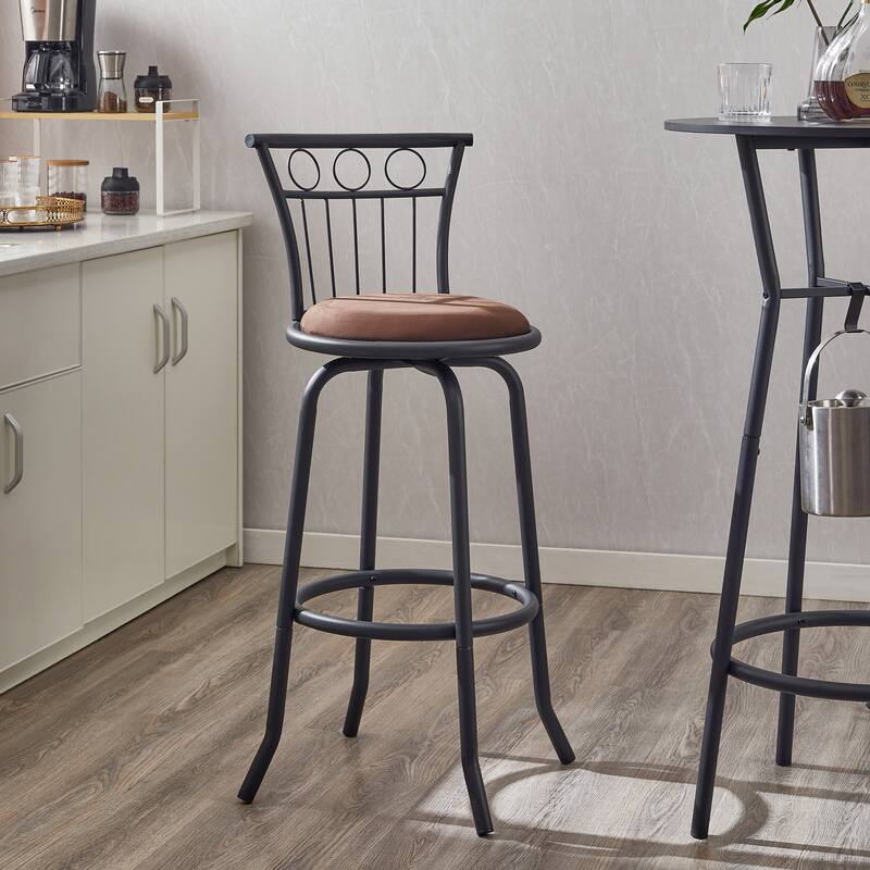 Modern 3-Piece Dining Set with Round Table & 2 Counter Height Bar Chairs