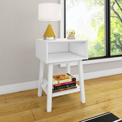 Max and Lily Mid-Century Modern Cubby Nightstand