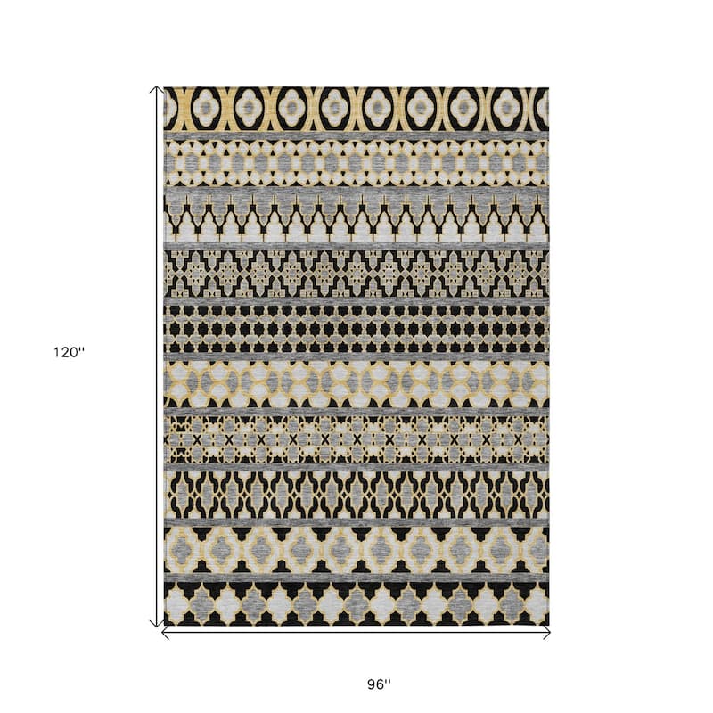 HomeRoots Quatrefoil Transitional Rectangle Outdoor Rug