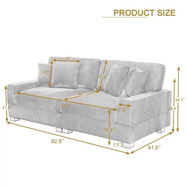 dimension image slide 2 of 8, Oversized Modular Sectional Sofa Set with Pillows