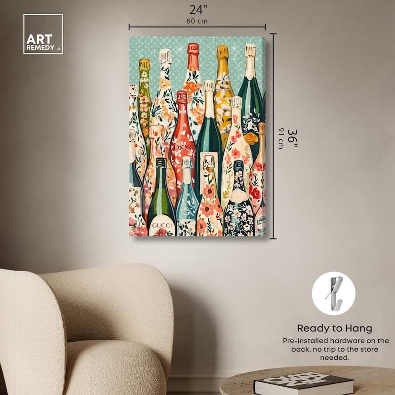 Floral Collection Bottles II Canvas by Art Remedy, Gallery Wrapped