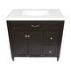 preview thumbnail 82 of 109, Vail 37" Bathroom Vanity with Cultured Marble Top Sink w/ Backsplash in White with White Basin Espresso - White