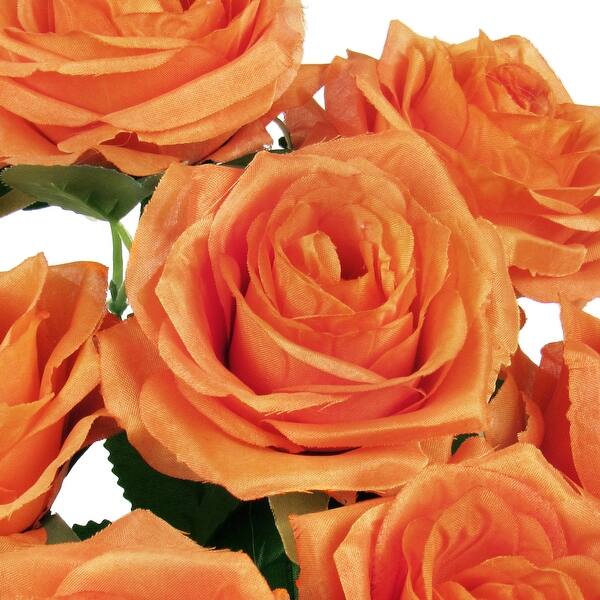 Orange Color Shaded Artificial Rose Flower Set Of 6 main image 1
