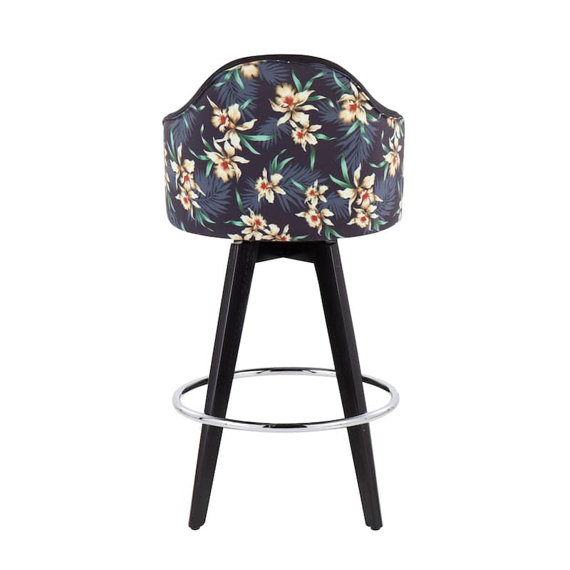 Carson Carrington Valsatra 26" Upholstered Counter Stool with Black Wood Base (Set of 2)