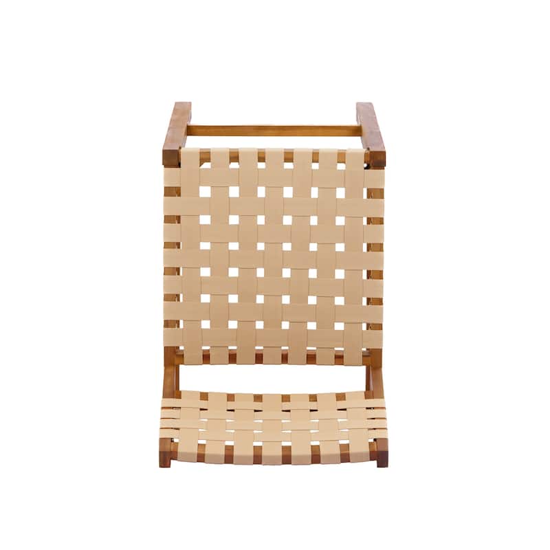 Christopher Knight Home - Solano Outdoor Acacia Wood Bar Height Dining Chairs with Woven Rope Seat & Back, Set of 2