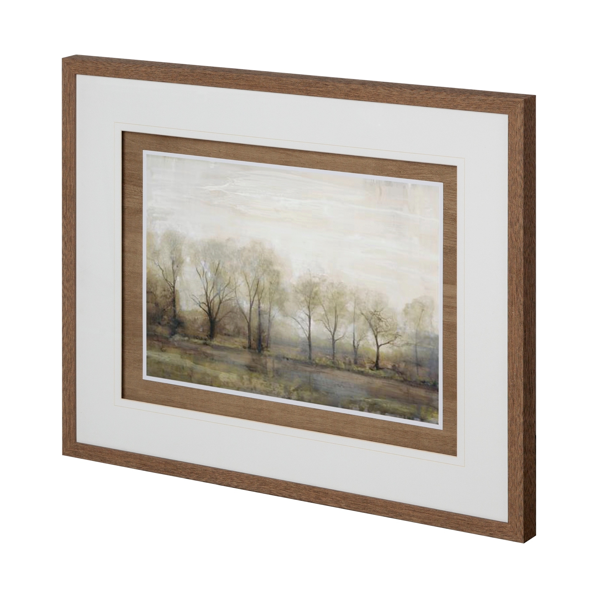 Dreams & Trees Landscape by Matina Theodosiou Hand Embellished Framed Art Print Matted under Glass
