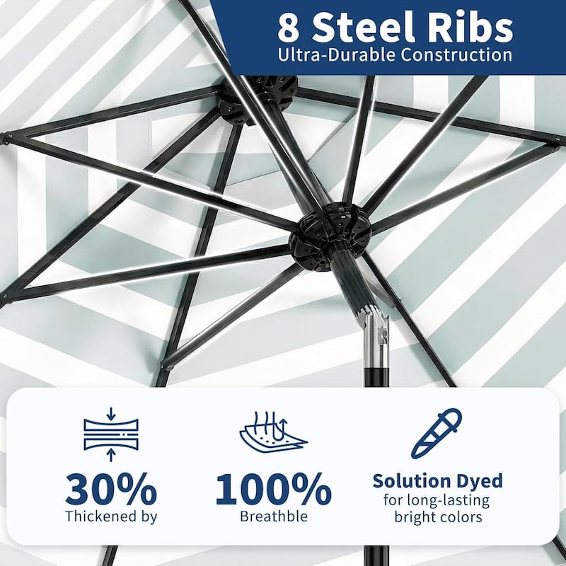 Outdoor 10FT Stripe Outdoor Patio Umbrella, UV Protection Waterproof for Pool Deck Yard