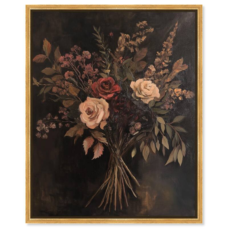 Rustic Roses Canvas by Art Remedy - 36" x 45" - Gold