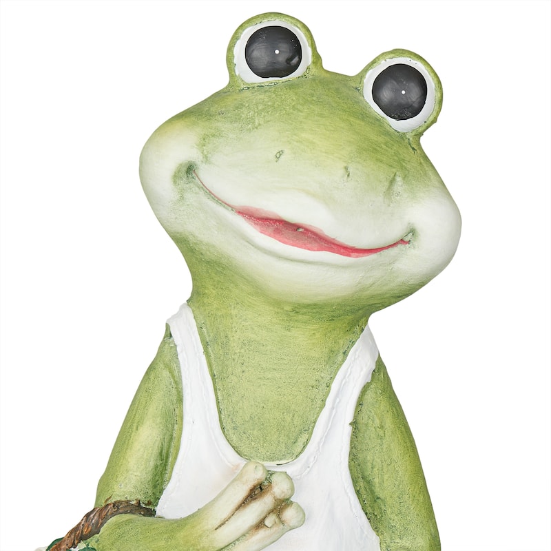 Frog in White Dress Statue w/Flowers