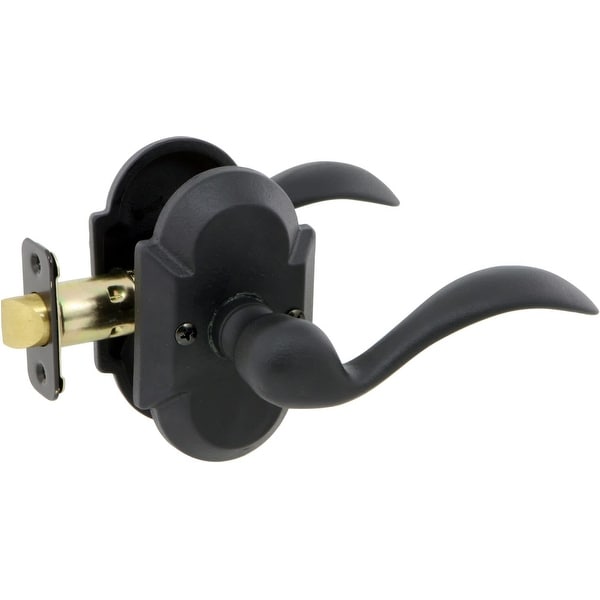Delaney BP-115TB-TU SandCast Collection Tuscan Series Single Dummy Door Knob with Curved Rosette - Aged Black