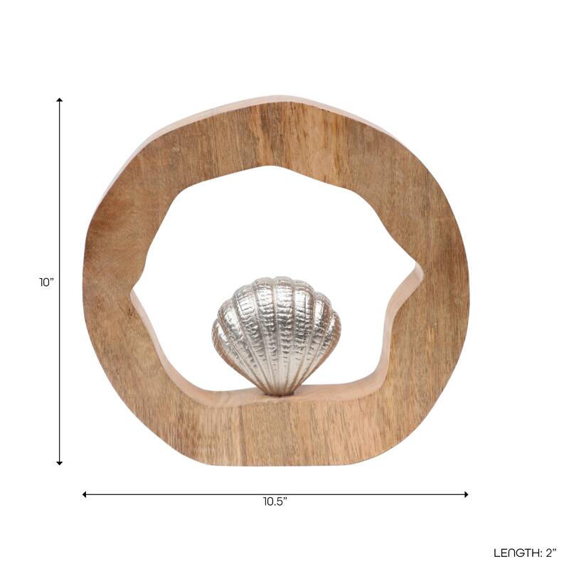 Decorative Figurine on Round Wooden Stand Sculpture