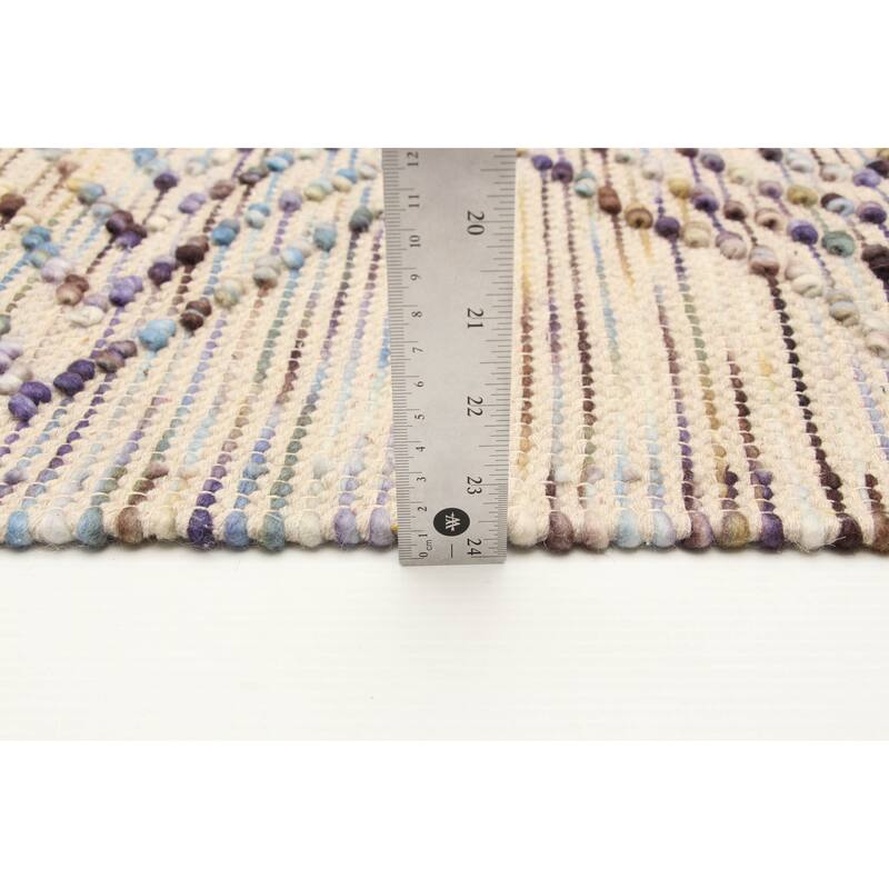 ECARPETGALLERY Braid weave Sienna Light Khaki Wool Rug - 5'0 x 7'11