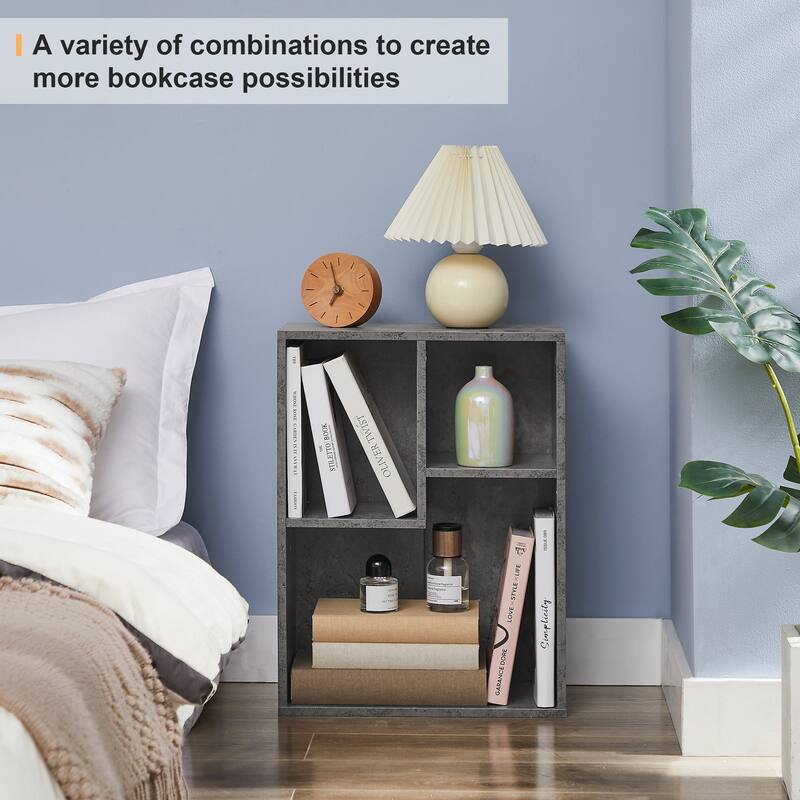 VECELO Wide Wood Organizer Bookcase Sets