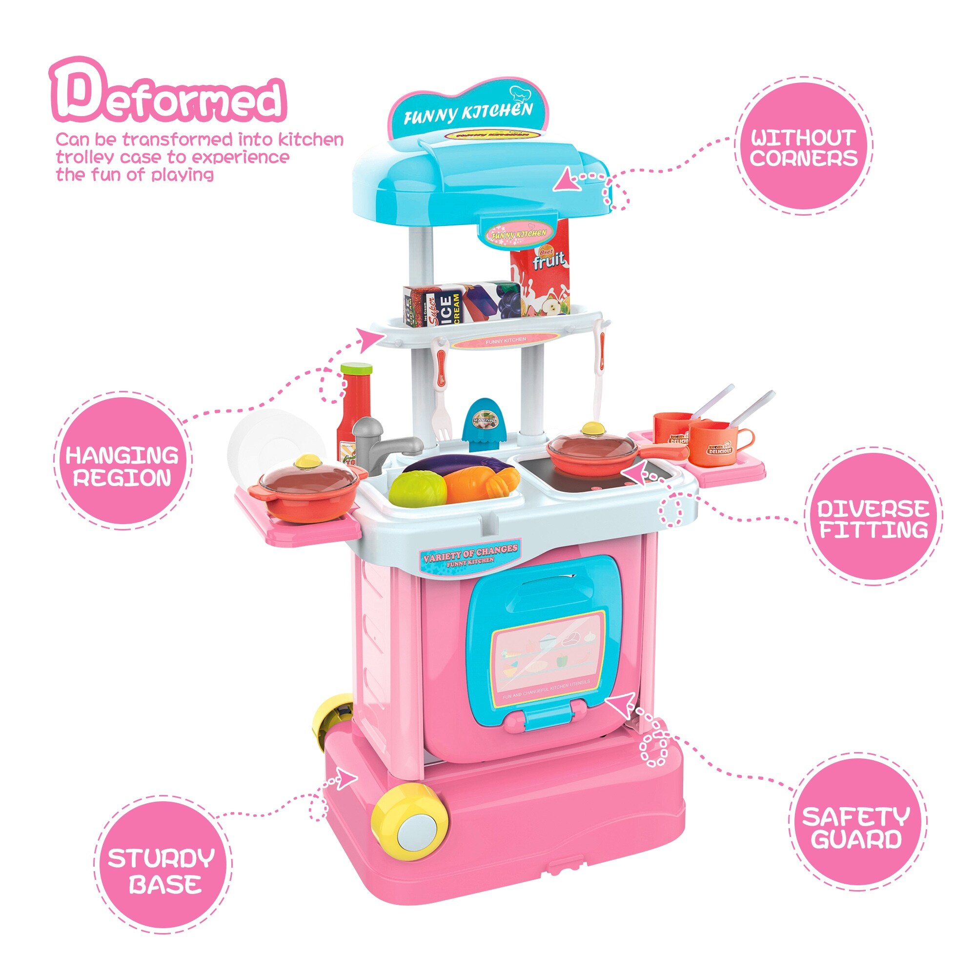 Shop Kitchen Play Food Set For Boys Girls Pretend Play Kitchen Toys Overstock 32125193