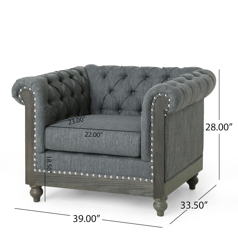 Castalia Chesterfield Tufted Club Chair by Christopher Knight Home - 39.00" L x 33.50" W x 28.00" H