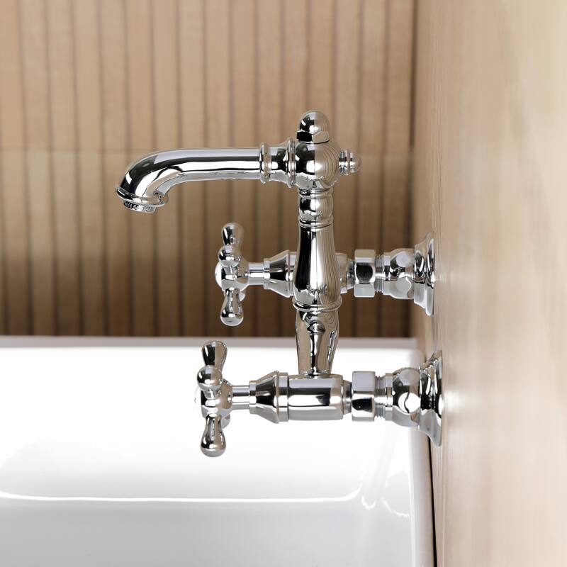 Kingston Brass English Country Two-Handle 2-Hole Wall Mount Bathroom Faucet