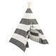 preview thumbnail 4 of 3, Natural Cotton Canvas Teepee Tent for Kids Indoor & Outdoor Use - 2pc