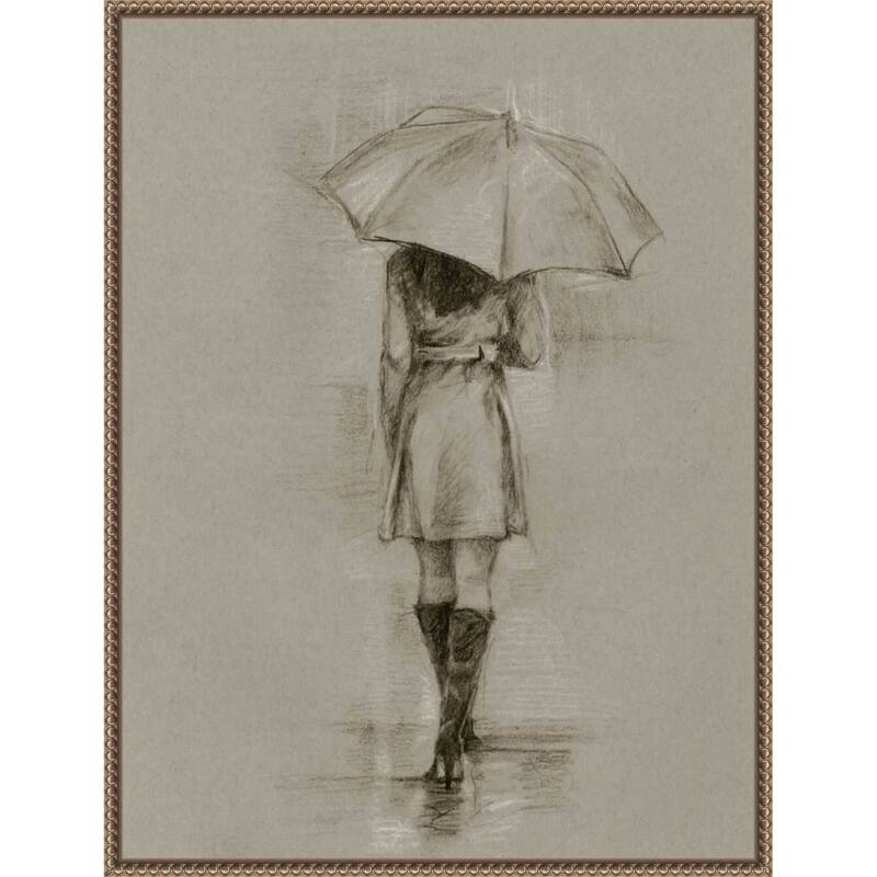 Rainy Day Rendezvous No. 1 by Ethan Harper Framed Canvas Wall Art Print