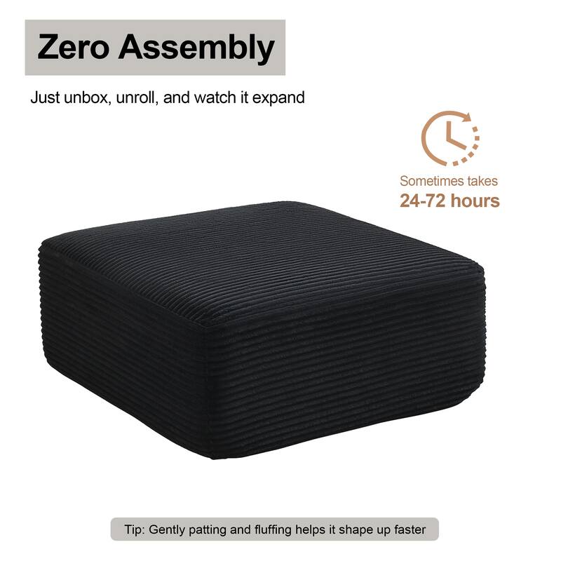 Modular Sectional Ottoman Corduroy Rectangle Footstool