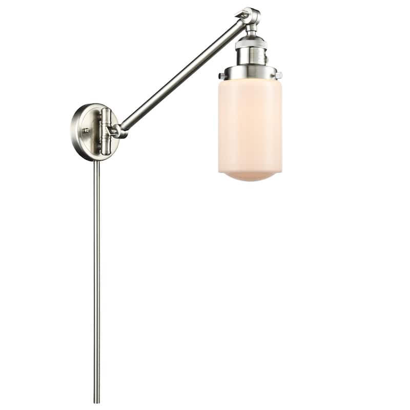 Innovations Lighting Dover 26" Tall Bathroom Sconce - Brushed Satin Nickel / Matte White Cased
