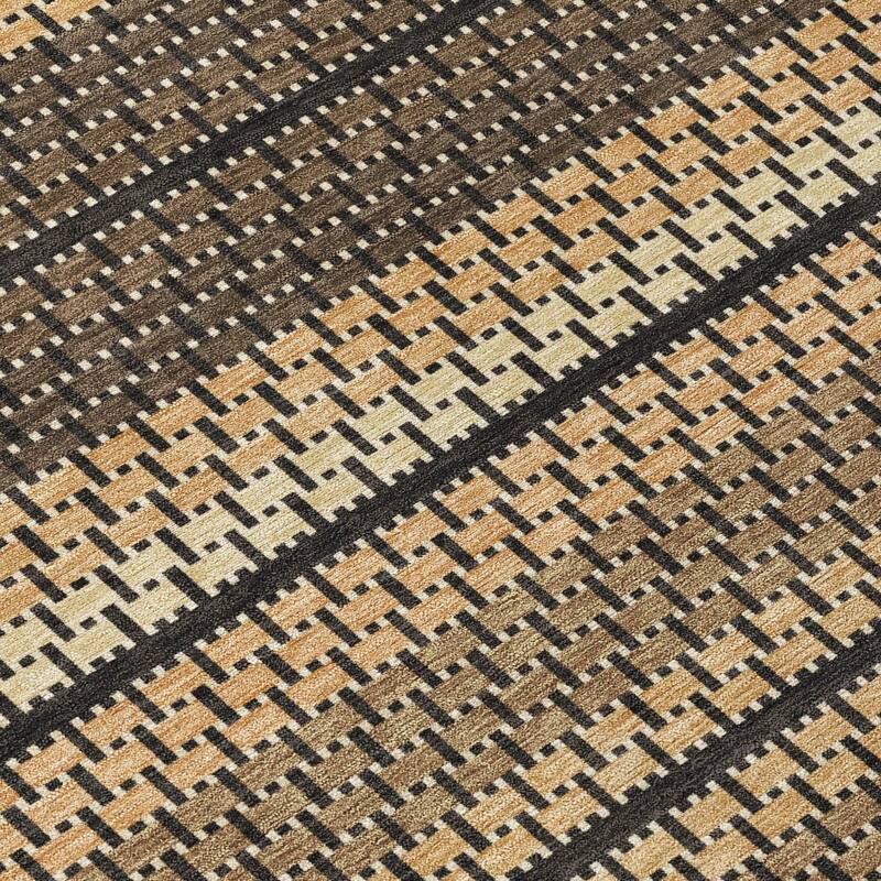 Machine Washable Indoor/ Outdoor Boho Stripe Chantille Rug