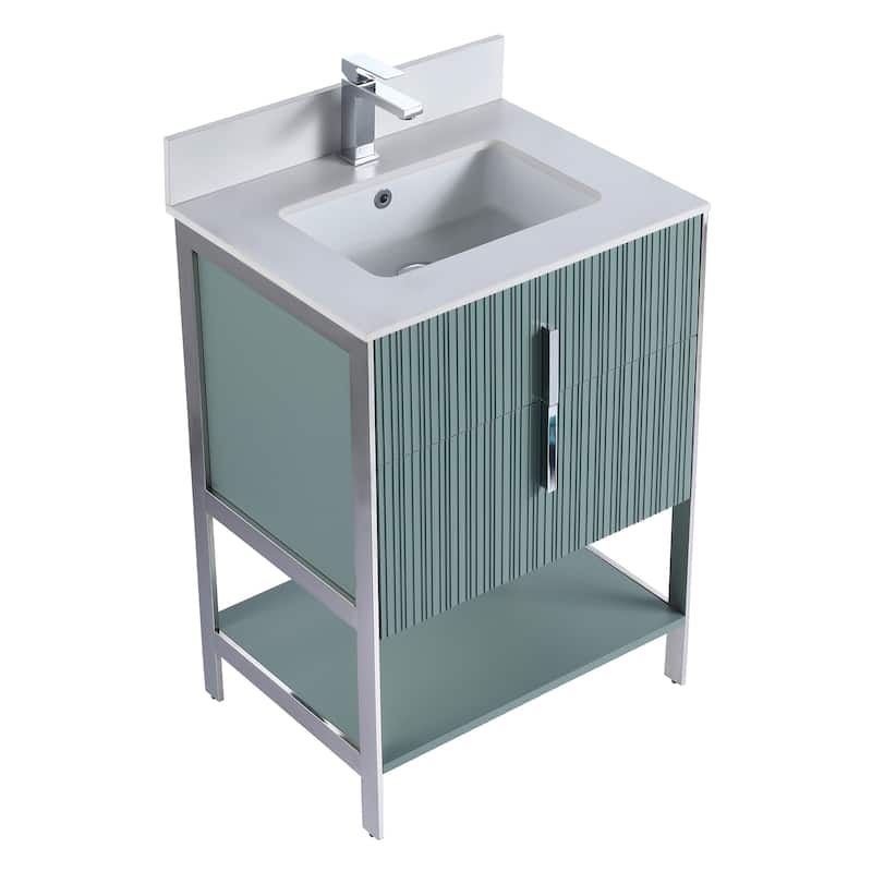 Fine Fixtures Serenity Modern Bathroom Vanity with White Stone Top
