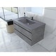preview thumbnail 2 of 1, Modern Bathroom Wall Mounted Gray Single 32" Vanity With Matt Gray Engineered Stone Top