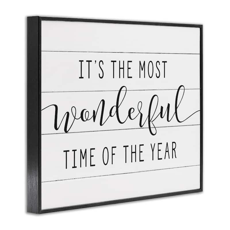 Stupell Holiday Most Wonderful Time Of The Year Framed Art, Design By Artist Lettered and Lined