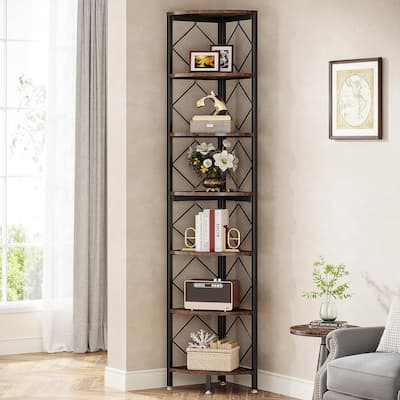 78.7 Inches Tall Bookshelf, 7 Tiers Corner Shelf
