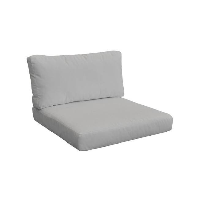 Solid Color Chair Cushion Cover Set for 4-inch Cushions (Covers Only) - Grey