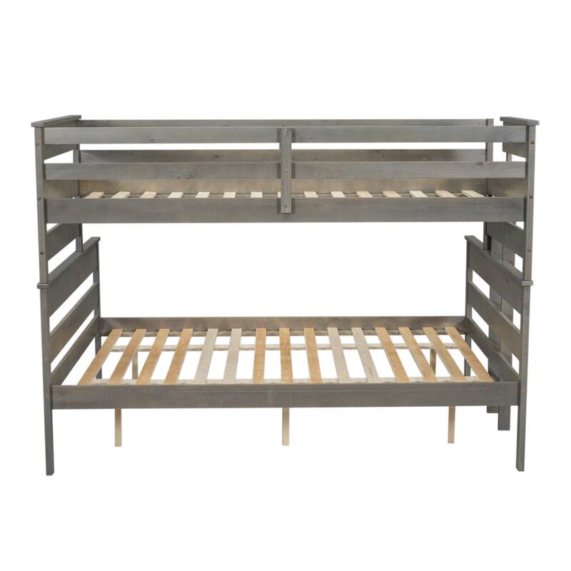 Bunk Bed with Ladder and Slat for Bedroom/Dorm