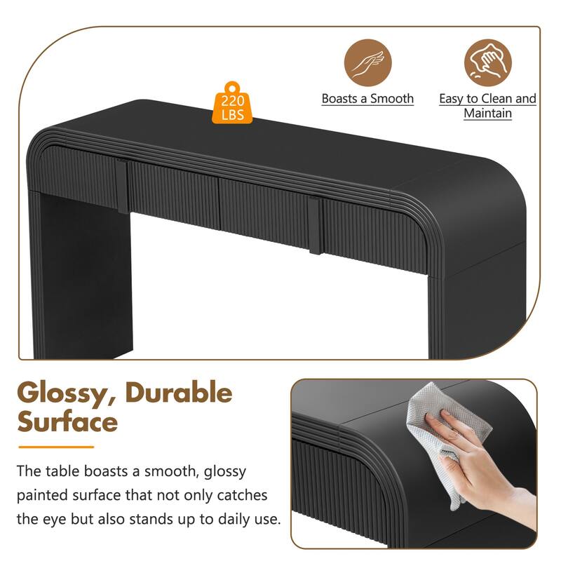 Smooth Surface Entry Table with Adjustable Legs