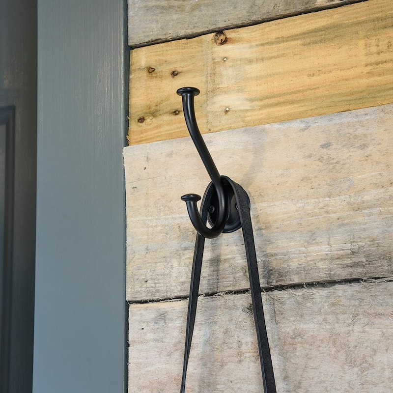 Matte Black Double Robe and Coat Hooks - matte black